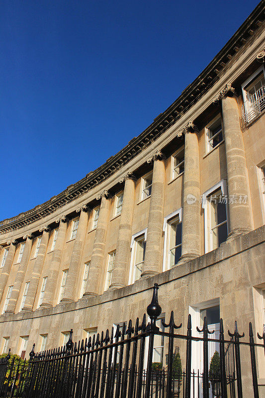 历史悠久的联排别墅/乔治王朝建筑/ Bath stone, Royal Crescent, Bath, England